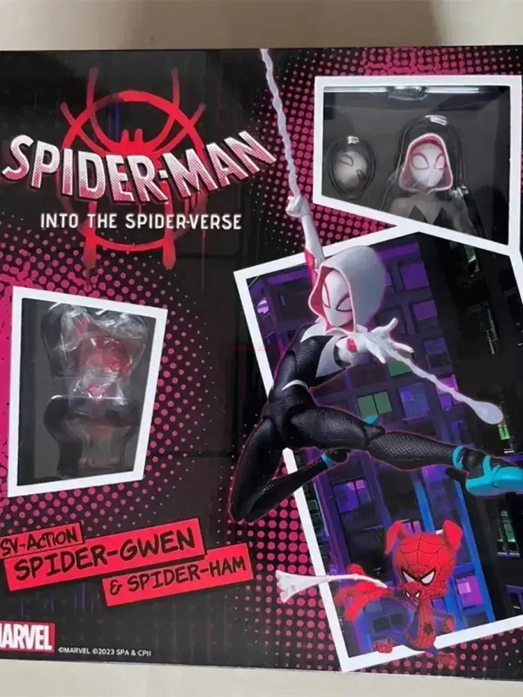 Spiderman Gwen Peter Action Figure Anime Spider-Verse Collection Sentinel Miles Morales Figures Children&