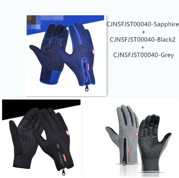 Outdoor Waterproof Gloves Touch Screen Windproof Riding Zipper Sports Winter Warm Fleece Mountaineering Gloves AliExpress