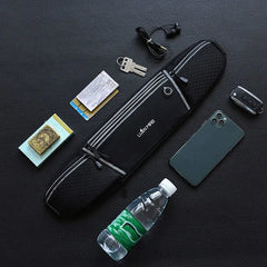 Luan Miao Sports Waist Pack - Black & White, Waterproof Polyester, Adjustable Strap, Multi-Pocket Design for Running, Hiking, and Fitness, Outdoor Gear | Adjustable Waist Pack | Durable Zipper Closure, Running Gear HASHTAG