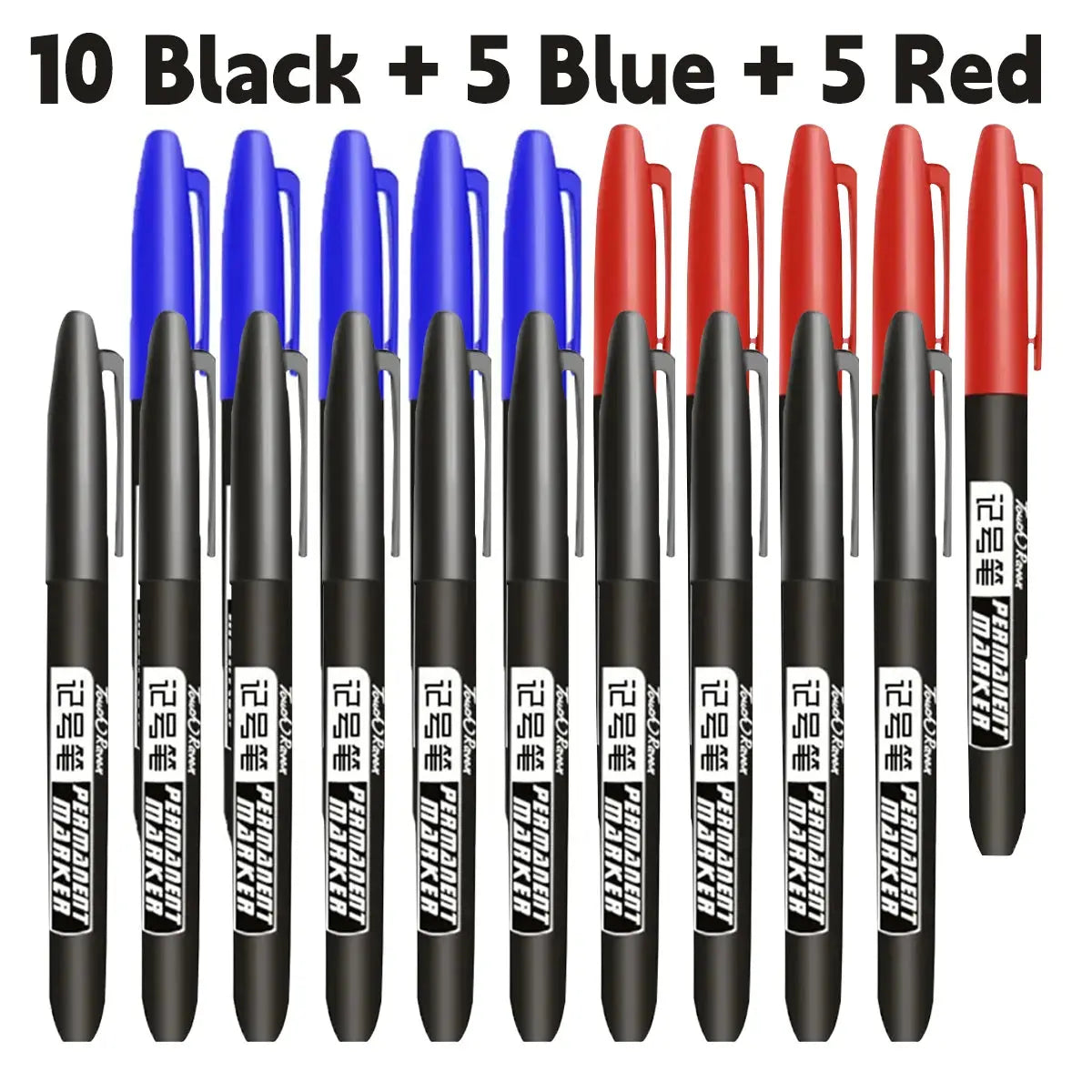 6 PCS Permanent Marker Pen Manga Drawing Markers Black Blue Red Waterproof Ink Sketch Pens Stationery Art School Supplies - HASHTAG