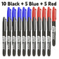 6 PCS Permanent Marker Pen Manga Drawing Markers Black Blue Red Waterproof Ink Sketch Pens Stationery Art School Supplies - HASHTAG