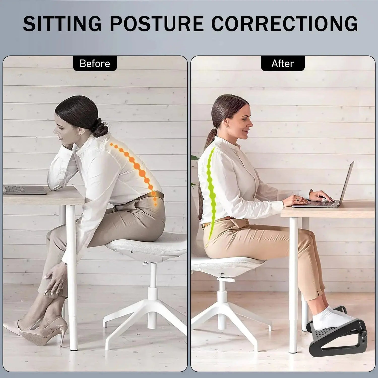 Foot Rest for Under Desk Adjustable Foot Rest Ergonomic Foot Stool Massage for Pressure Relief Portable Footstool Leg Rest Desk - My Hashtag Shop