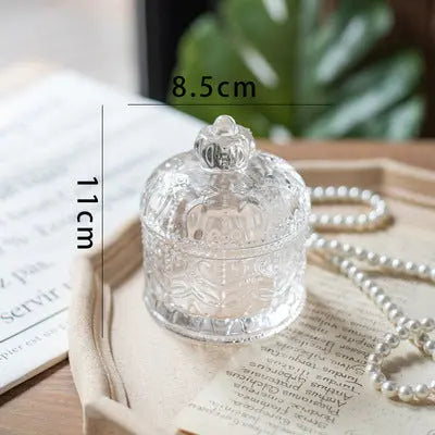 Luxury fine cut glass jar with gold point top. - HASHTAG
