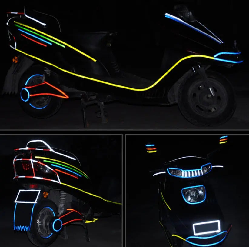 Car and motorcycle bicycle reflective stickers mountain bike luminous stickers dead fly bicycle wheel body sticker AliExpress