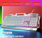 YINDIAO V2 Computer Wired Keyboard E-sports Gaming Typing Office Universal USB Plug-in Hair Light Keyboard Available For Windows System HASHTAG