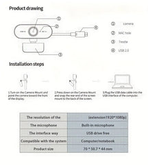 Full HD 1080P network computer with microphone, video camera, voice call camera, conference camera, student classroom camera, video network camera, work camera HASHTAG