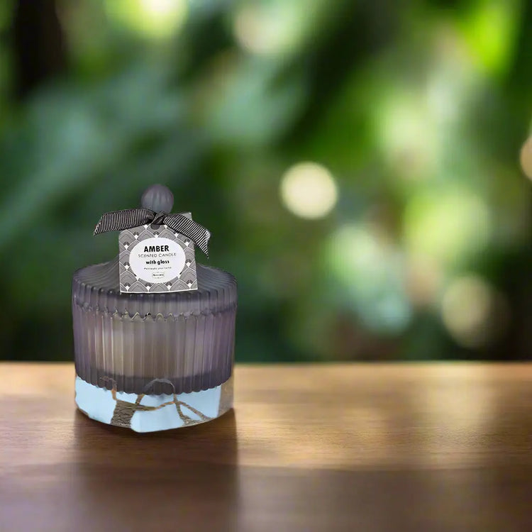 ZIGZAG GLASS POT SCENTED CANDLE Liebe - Making Life Easier