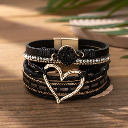 Braccialetto a forma di amore esagerato con strass intarsiati - My Hashtag Shop