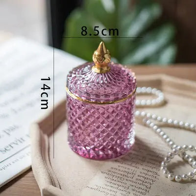 Luxury fine cut glass jar with gold point top. - HASHTAG
