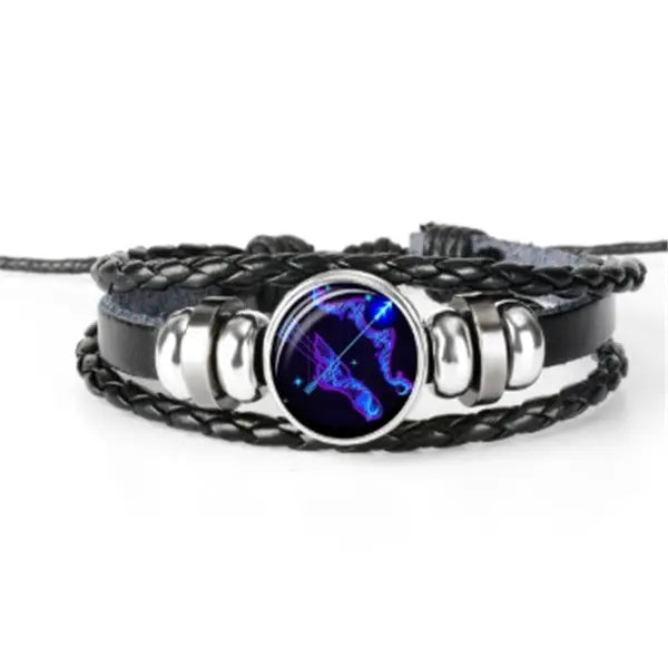 12 Zodiac Constellation Bracelet Luminous Braided Design Bracelet For Men Women Kids