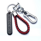 Portachiavi Trendy Fai Da Te Targa Numero Telefono Cellulare Pendente per Uomo Punk Semplice Corda Pelle Intrecciata Anti-Smarrimento Portachiavi Auto Accessori