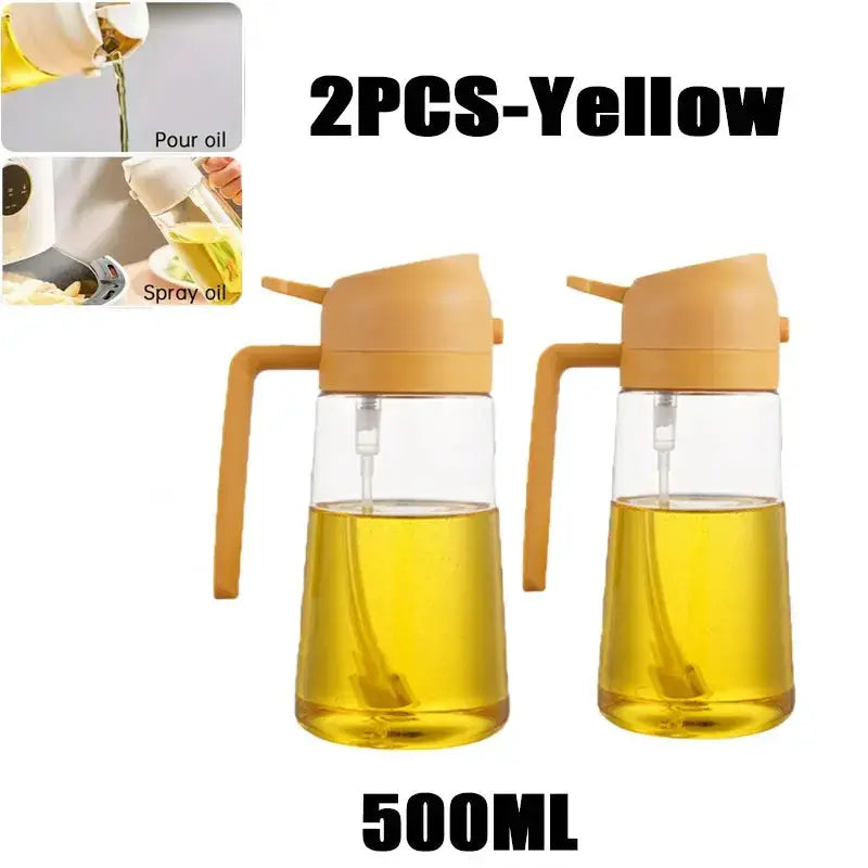 2in1 Kitchen Spray Oil Dispenser Oil Sprayer Polisher Or Only Brush Spray for Air Fryer Salad Grilling Roasting Cooking Kitchen HASHTAG