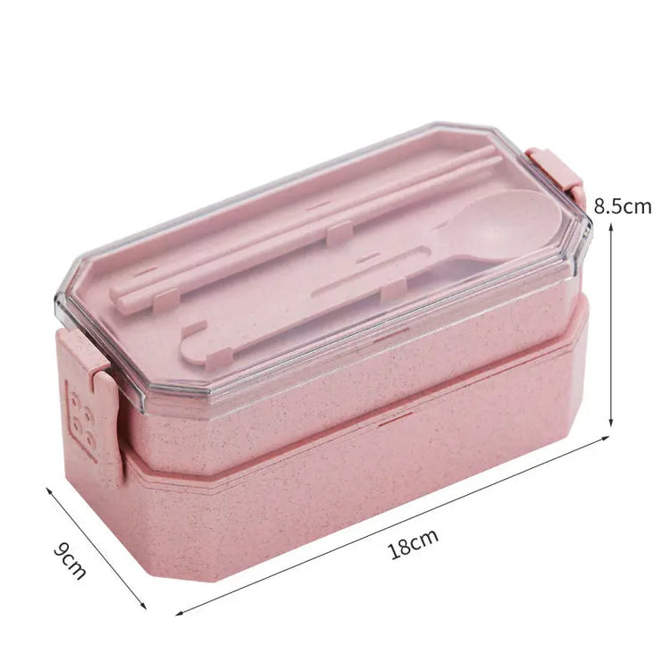 Wheat straw double-layer lunch box AliExpress