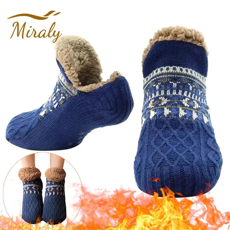 Super Warm Winter Non-slip Floor Socks Women Men Snow Socks Sleep Carpet Socks Slippers Socks Women Velvet Boot Unsiex Home Wear - HASHTAG