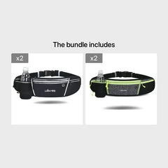 Luan Miao Sports Waist Pack - Black & White, Waterproof Polyester, Adjustable Strap, Multi-Pocket Design for Running, Hiking, and Fitness, Outdoor Gear | Adjustable Waist Pack | Durable Zipper Closure, Running Gear HASHTAG