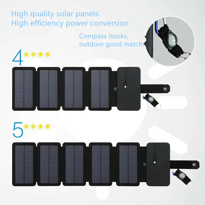 Outdoor Folding Solar Panel Charger Portable 5V 2.1A USB Output Devices Camp Hiking Backpack Travel Power Supply For Smartphones HASHTAG BAR TABACCHI