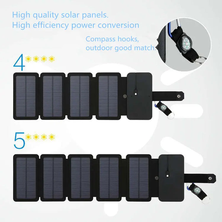 Outdoor Folding Solar Panel Charger Portable 5V 2.1A USB Output Devices Camp Hiking Backpack Travel Power Supply For Smartphones HASHTAG BAR TABACCHI