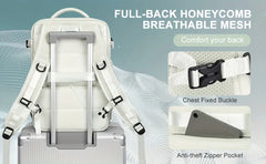 Large Capacity Travel Backpack, Multi-functional Business Trip Bag With Suitcase Sleeve, Nylon Computer Schoolbag Fits 14-inch Laptop HASHTAG