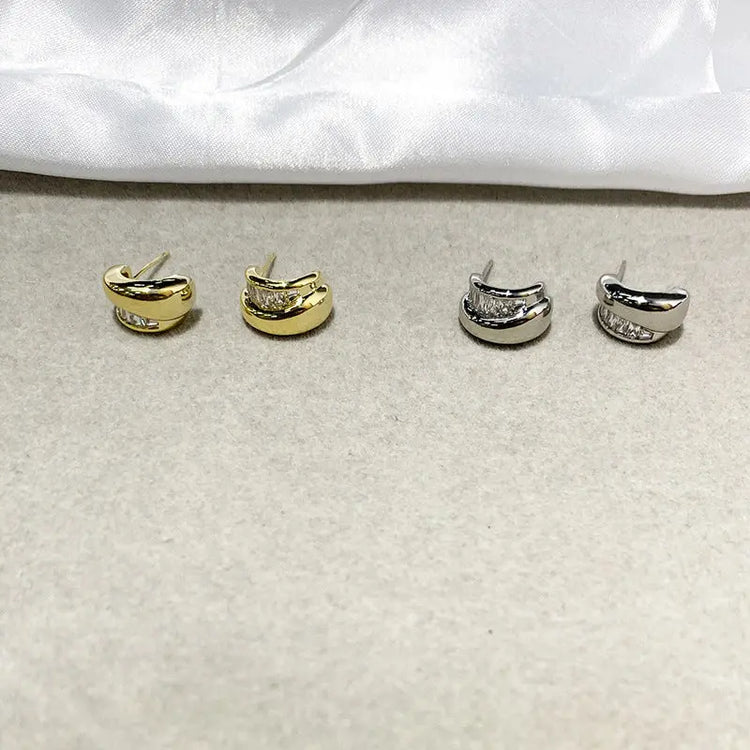 Compact And Exquisite Zircon Earrings That Are Versatile And Elegant HASHTAG