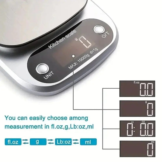 1pc Accurate Digital Kitchen Scale for Cooking and Baking - 22lb Capacity in Grams and Ounces Perfect for Coffee Meat and More - HASHTAG