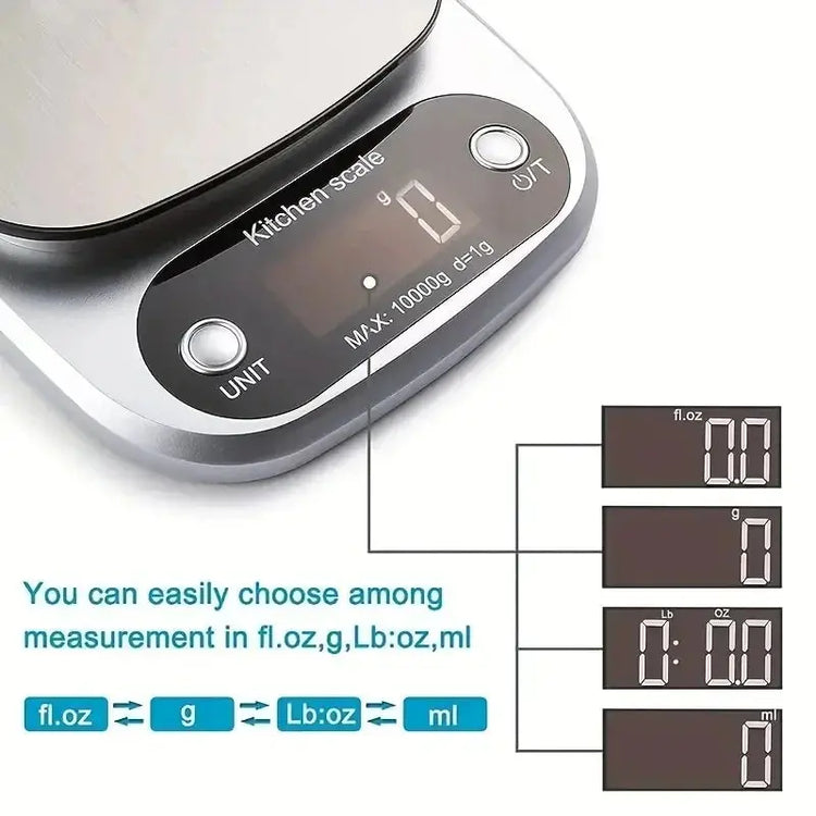 1pc Accurate Digital Kitchen Scale for Cooking and Baking - 22lb Capacity in Grams and Ounces Perfect for Coffee Meat and More - HASHTAG