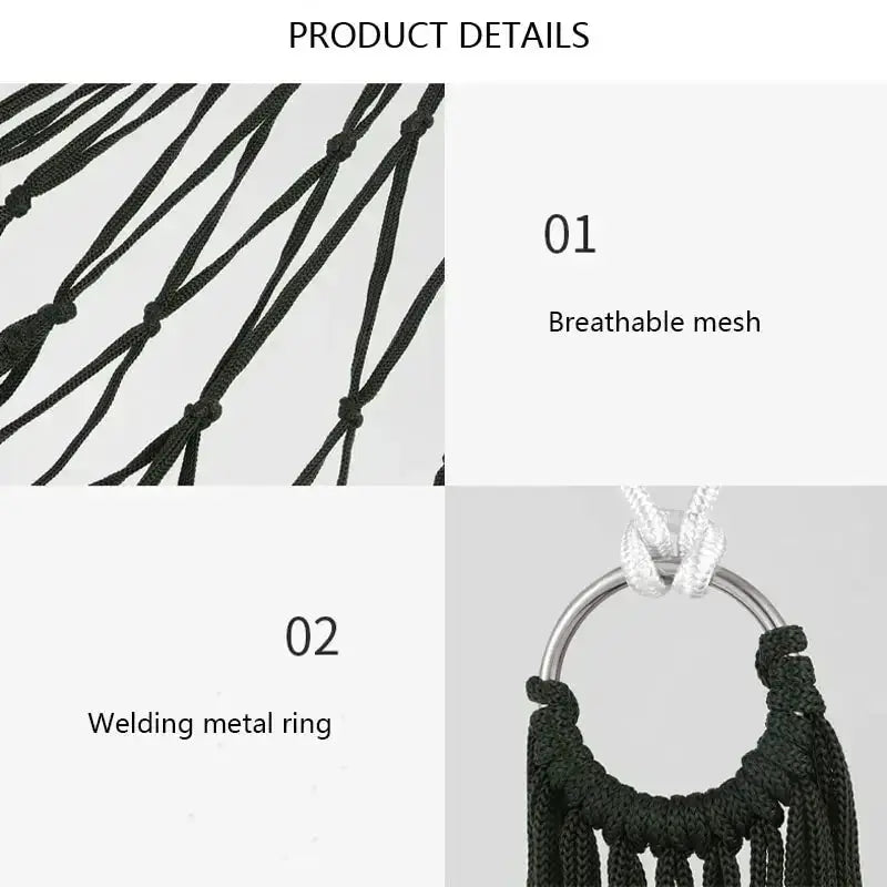 Portable Garden Outdoor Thickened Nylon Rope Hammock Indoor Mesh Hammock Portable Simple Hammock Swing Chair - My Hashtag Shop