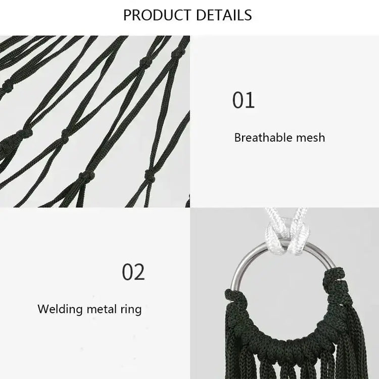 Portable Garden Outdoor Thickened Nylon Rope Hammock Indoor Mesh Hammock Portable Simple Hammock Swing Chair - My Hashtag Shop