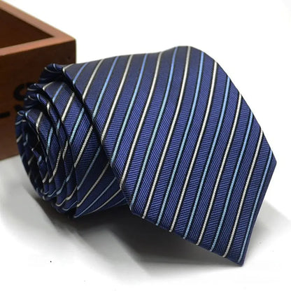 Classic Stripe Necktie Men Business Formal Wedding Tie 8Cm Blue Black Pink Red Neck Ties Fashion Shirt Dress Accessories