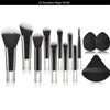 10 black mini Makeup brush Travel Portable Makeup Tool Makeup Puff - Palm Brush Professional Makeup tool set HASHTAG