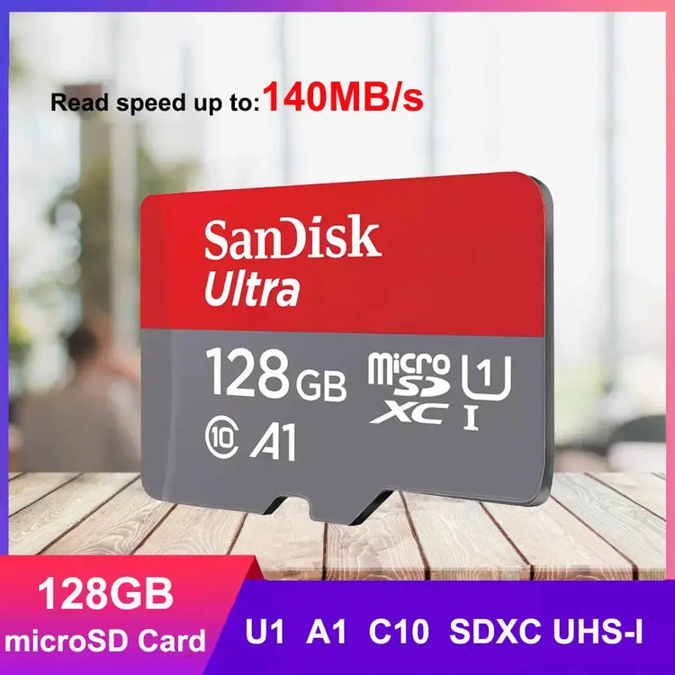 SanDisk Ultra MicroSD Card 32GB MicroSDHC A1 UHS-I Class10 64GB 128GB 256GB 512GB 1TB MicroSDXC Perfect for Full HD Video HASHTAG