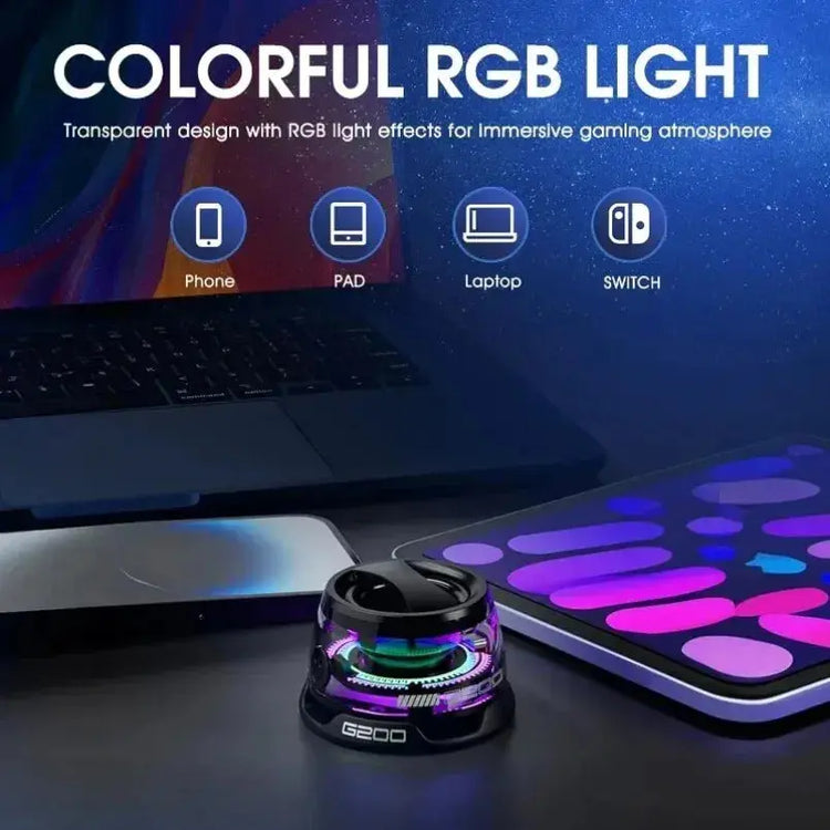 Mini Travel Stereo Speaker Outdoor Magnetic Bluetooth Speaker Wireless Portable with RGB Color Light and Phone Holder for IOS - HASHTAG