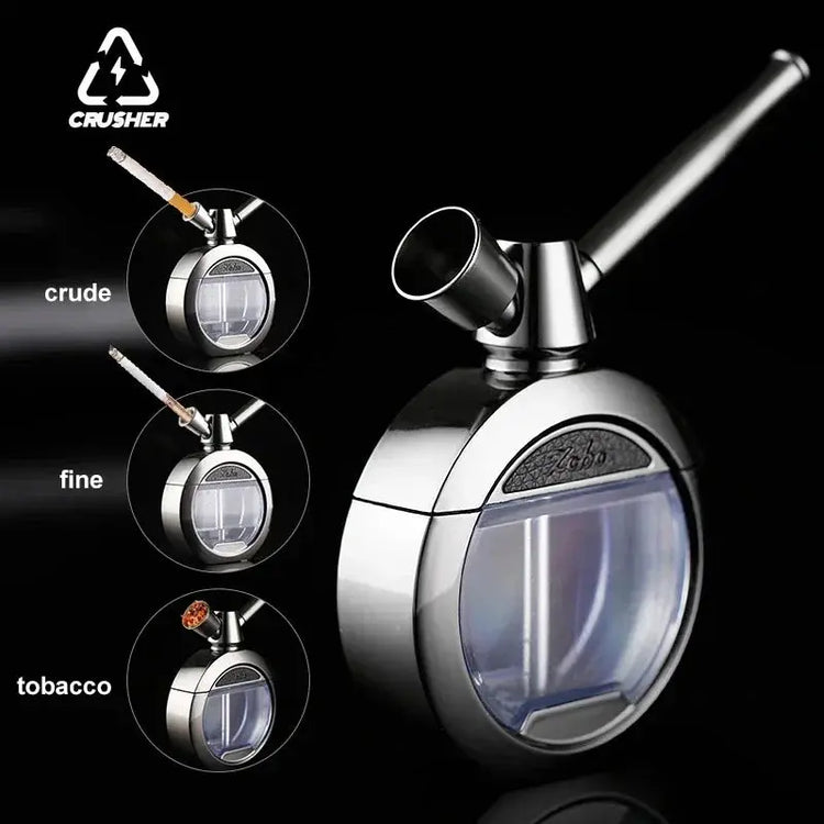 CRUSHER Dry Herb Grass Tobacco Pipes Kit Zinc Alloy Hookah Set Men and Women Use Double Filter Water Smoking Pipe Accessories - HASHTAG