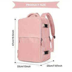 Large Capacity Travel Backpack, Multi-functional Business Trip Bag With Suitcase Sleeve, Nylon Computer Schoolbag Fits 14-inch Laptop HASHTAG