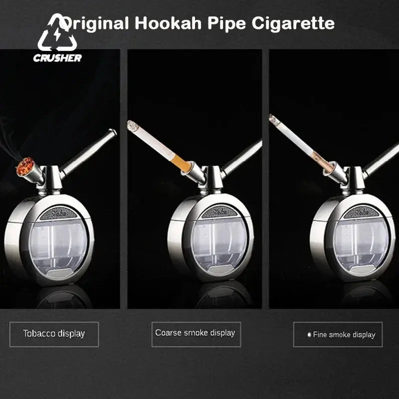 CRUSHER Dry Herb Grass Tobacco Pipes Kit Zinc Alloy Hookah Set Men and Women Use Double Filter Water Smoking Pipe Accessories - HASHTAG