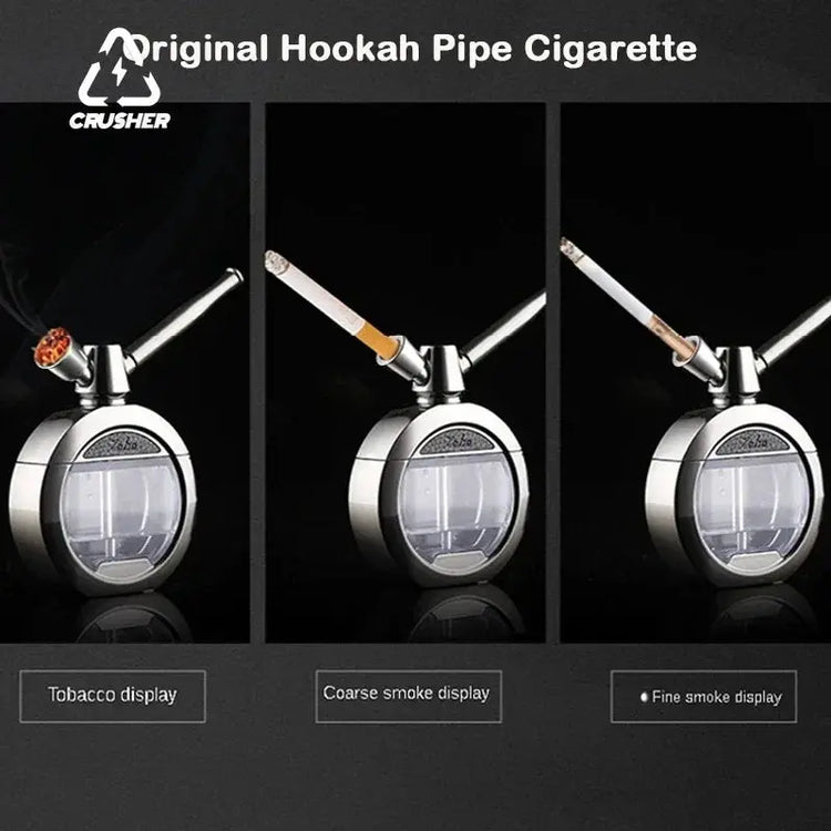 CRUSHER Dry Herb Grass Tobacco Pipes Kit Zinc Alloy Hookah Set Men and Women Use Double Filter Water Smoking Pipe Accessories - HASHTAG