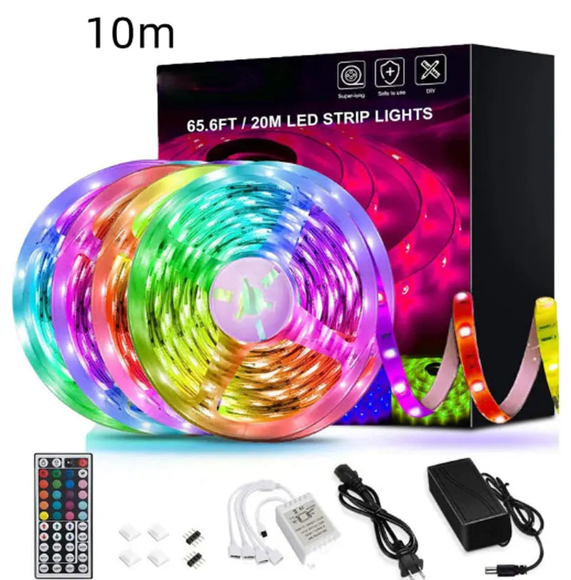 LED Strip Lights Lamp 5050 RGB Flexible Tape Diode 5M Controller Room Decor TV Computer Backlight Decoration Christmas