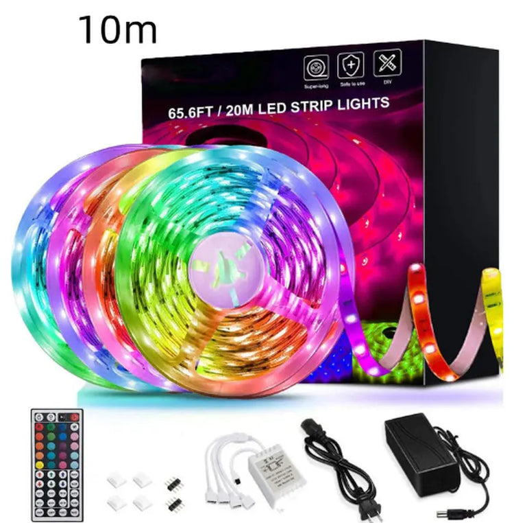 LED Strip Lights Lamp 5050 RGB Flexible Tape Diode 5M Controller Room Decor TV Computer Backlight Decoration Christmas