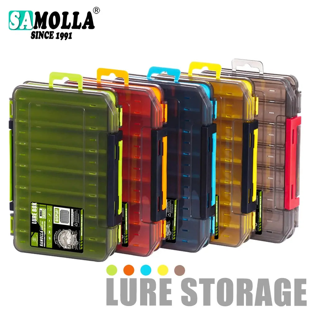 Fishing Tackle Box 14 Compartments Fishing Accessories Lure Hook Storage Case Double Sided Fishing Tool Organizer Boxes - HASHTAG