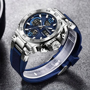 Men's Sports Watch Dual Display Digital Military Quartz Watch Alarm Clock Chronograph Computer, Multifunctional Luminous Business Watch, Student Watch, Outdoor Sports Watch HASHTAG