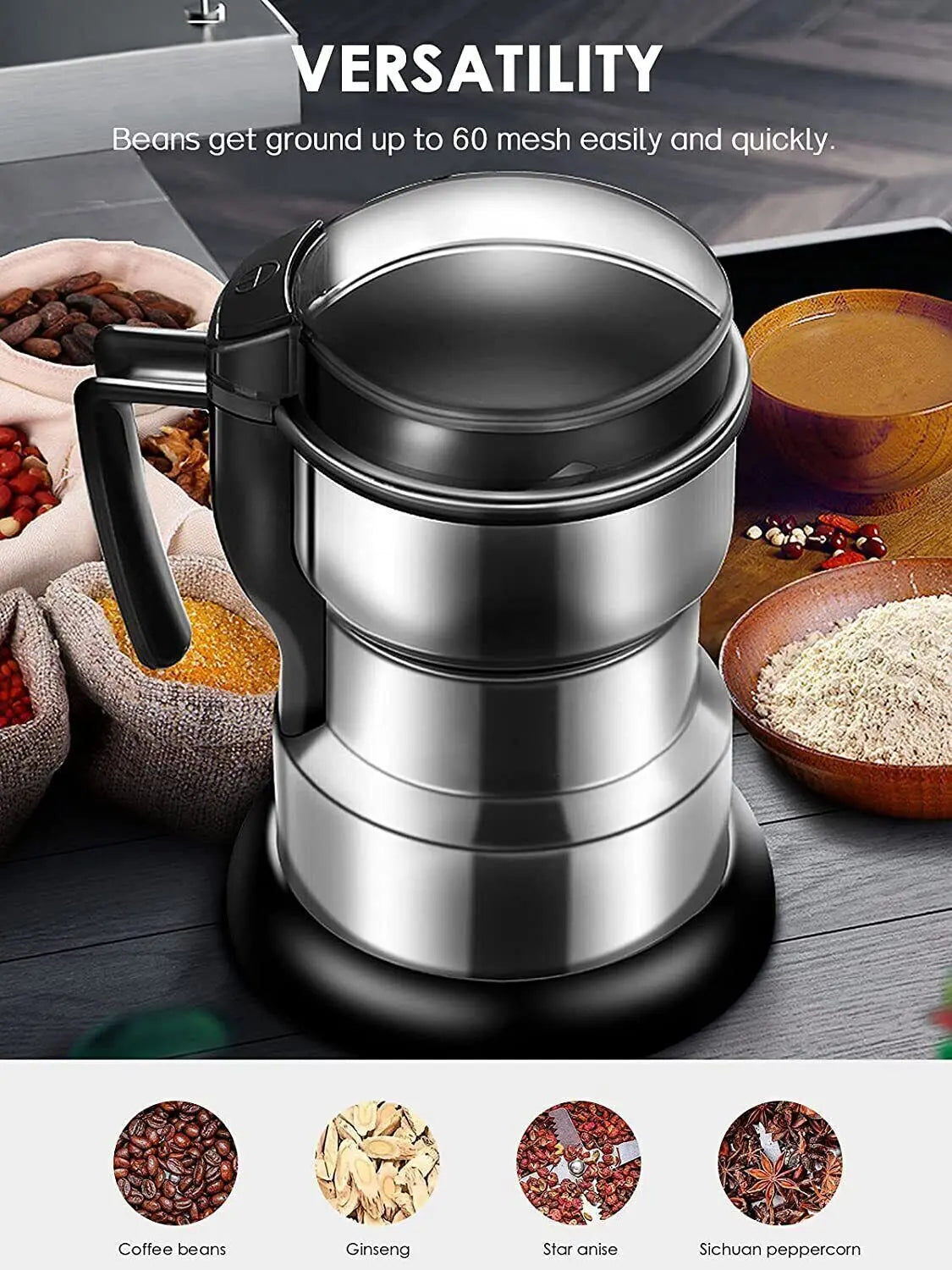 300W Electric Coffee Grinder Grinding Milling Bean Nut Spice Matte Blade Blende AliExpress