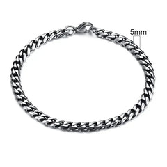 Vnox Mens Simple 3-11mm Stainless Steel Curb Cuban Link Chain Bracelets for Women Unisex Wrist Jewelry Gifts HASHTAG