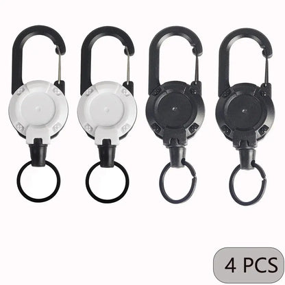 1/2/4pcs Extendable Retractable Holders Keychain Badge Reels Heavy Duty Clip With Carabiner Key Chain For Men Outdoor Bags - My Hashtag Shop