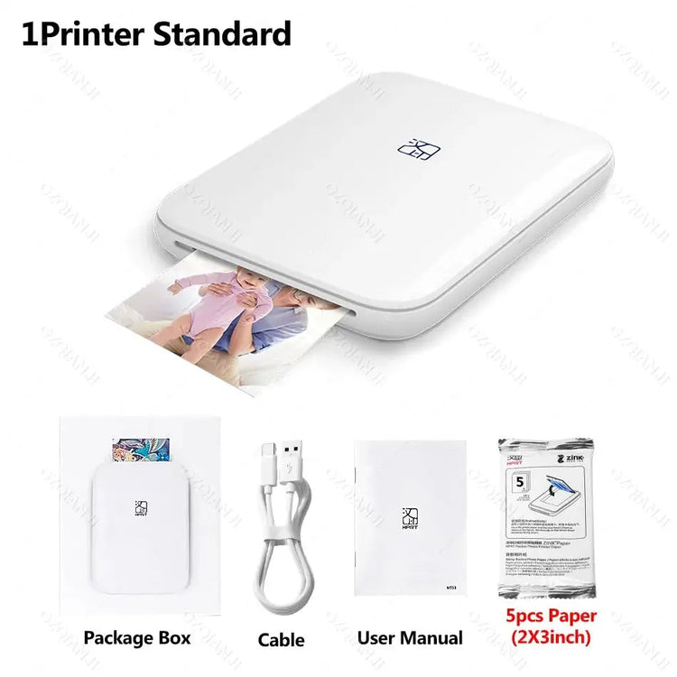 HPRT MT53 Portable Mni Mobile Pocket Printer BT Wireless Photo Printer with Zink Technology 2x3 Inch Color Photo Printer Maker - My Hashtag Shop