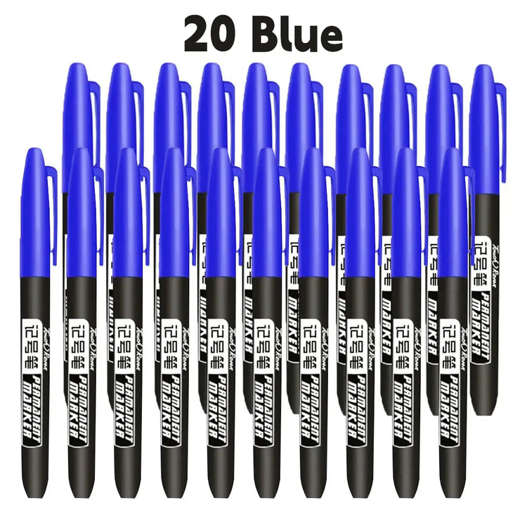 6 PCS Permanent Marker Pen Manga Drawing Markers Black Blue Red Waterproof Ink Sketch Pens Stationery Art School Supplies - HASHTAG