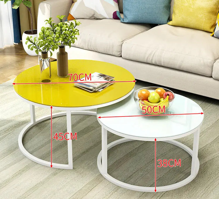 Simple Home Balcony Round Coffee Table - HASHTAG