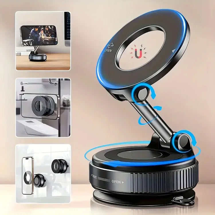 New foldable vacuum adsorption magnetic car phone holder 2025 suction cup dedicated navigation phone holder - My Hashtag Shop