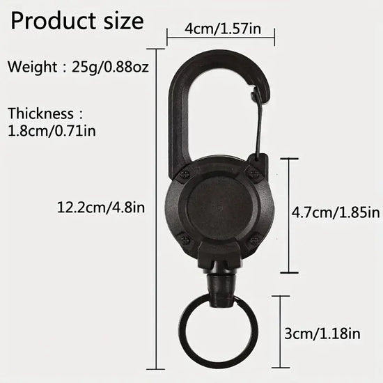 1/2/4pcs Extendable Retractable Holders Keychain Badge Reels Heavy Duty Clip With Carabiner Key Chain For Men Outdoor Bags - My Hashtag Shop