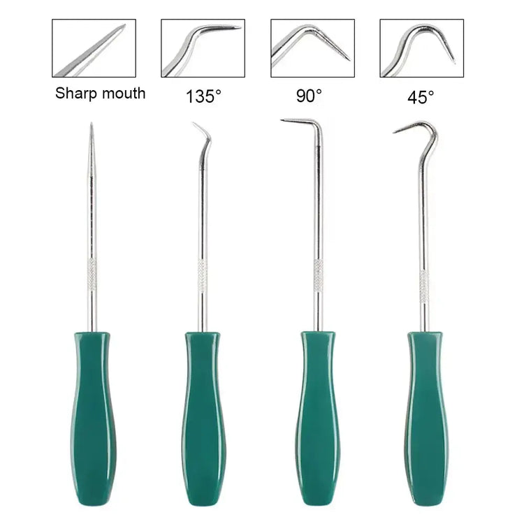 Hot Sale 4Pcs 135Mm Car Auto Vehicle Oil Seal Screwdrivers Set O-Ring Seal Gasket Puller Remover Pick Hooks Repair Tools for Car