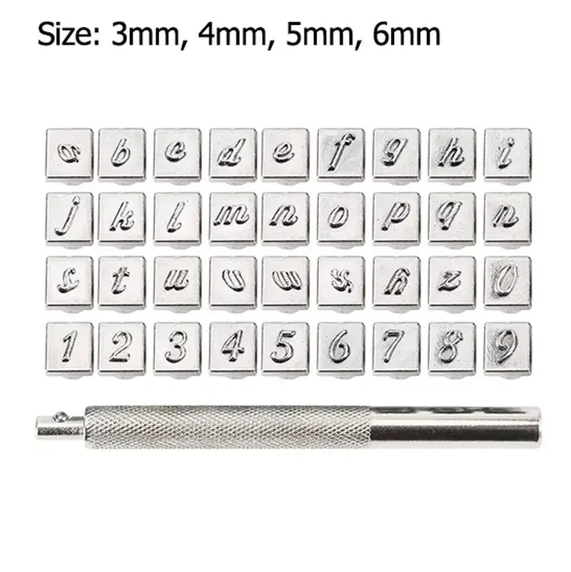 26Pcs Steel Printing Punch Alphabet Letter Stamp Set Metal Leather Stamp Professional Leather Tools Leathercraft Stamps