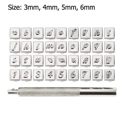 26Pcs Steel Printing Punch Alphabet Letter Stamp Set Metal Leather Stamp Professional Leather Tools Leathercraft Stamps